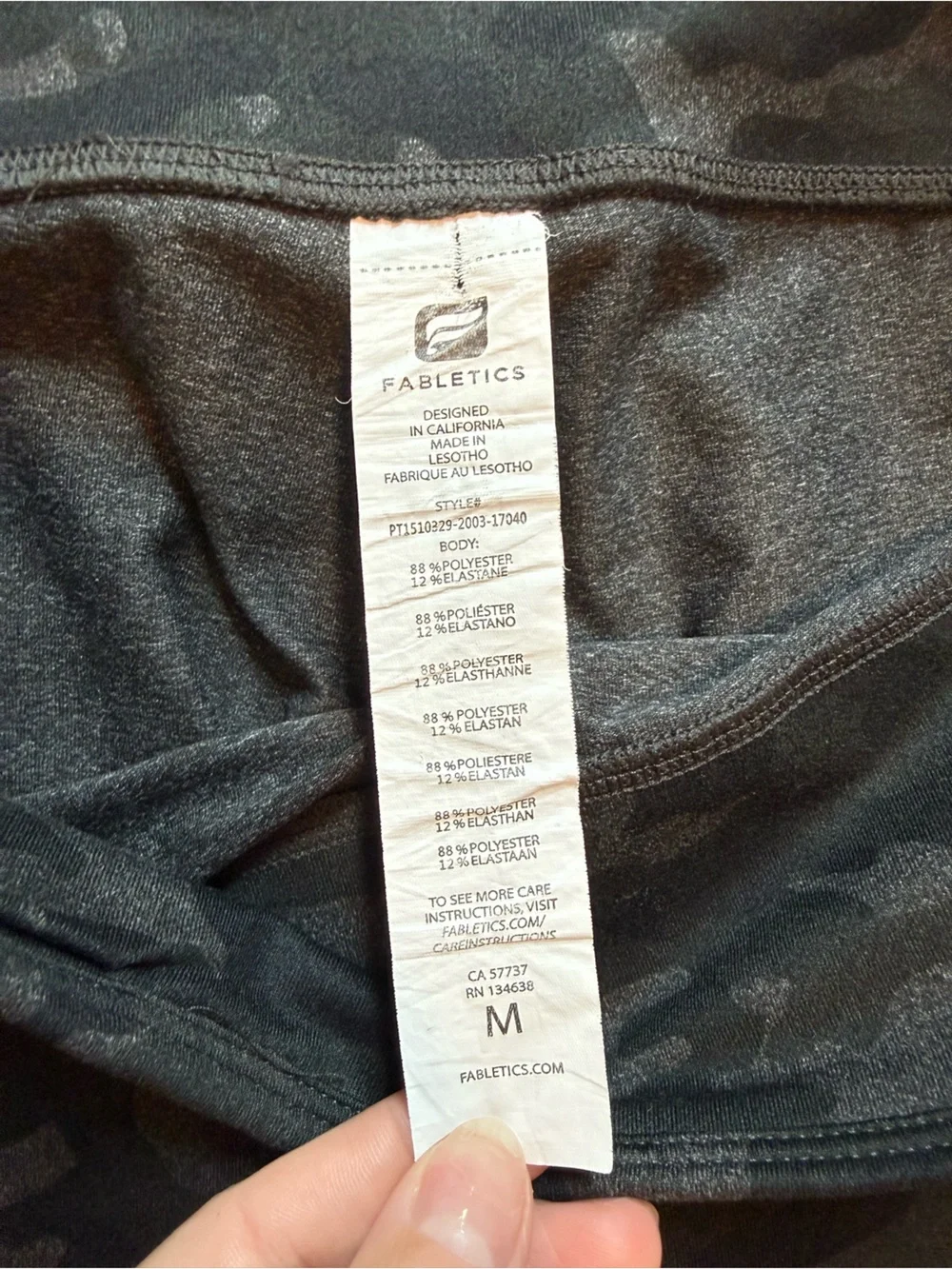 Fabletics Black Camo Leggings